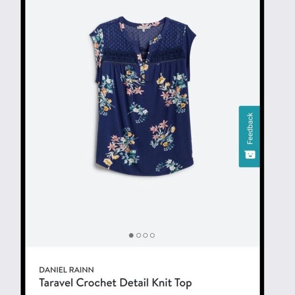 Daniel Rainn Taravel crochet detail knit floral top - Picture 7 of 8